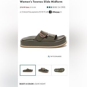 Chaco Olive Night Women’s Townes Slide Midform Sandals